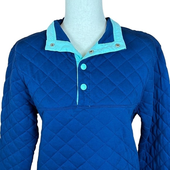 LAUREN JAMES THE LAWSON QUILTED PULLOVER IN ESTATE BLUE WOMEN'S SMALL - Picture 5 of 16